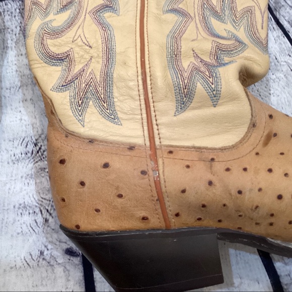 Twisted X Peanut Exotic Ostrich Leather Cowboy Boots - Picture 5 of 14